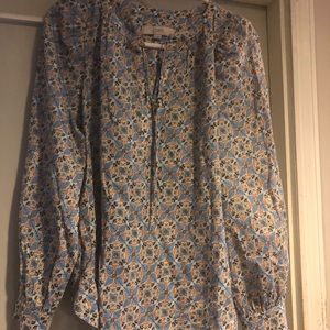 LOFT blouse with tie.